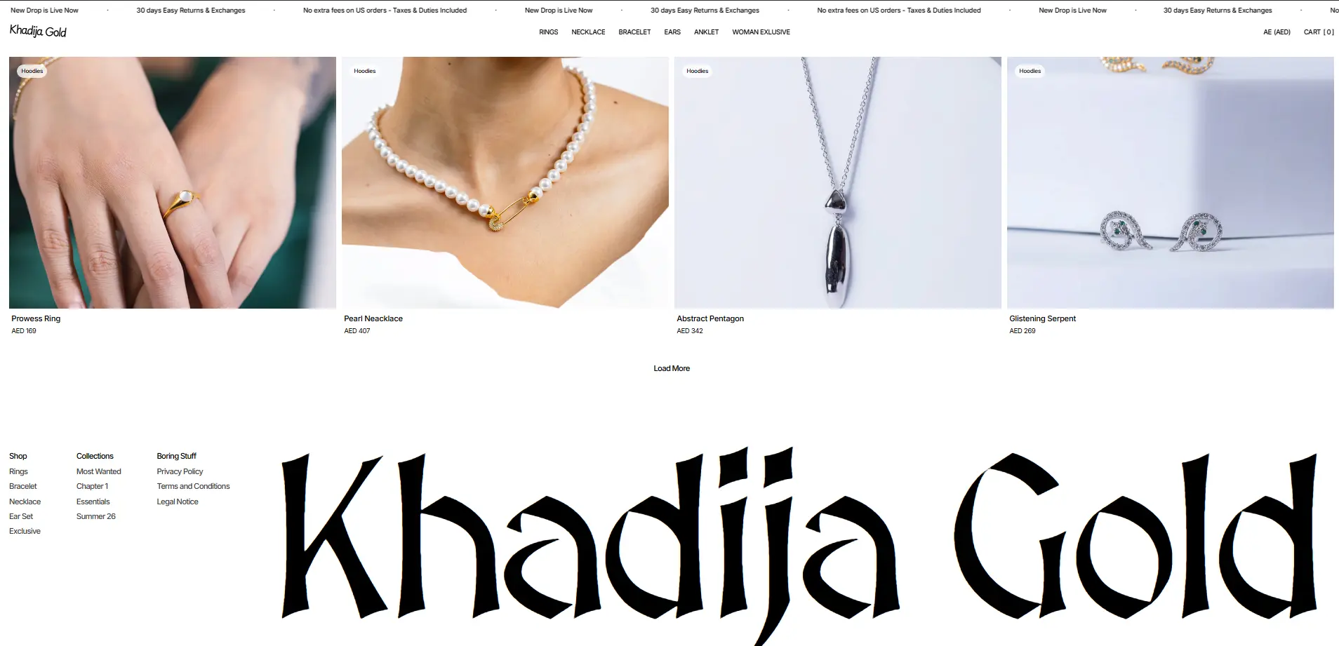 Khadija Gold - website project screenshot